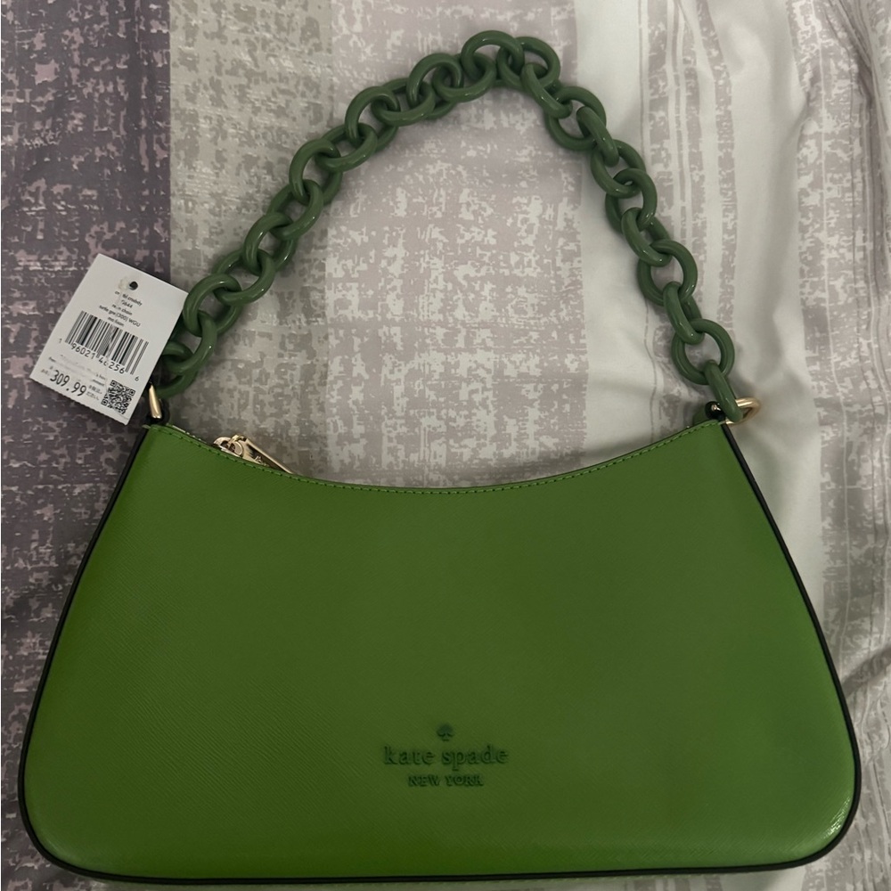 kate spade Madison Saffiano Convertible Resin Chain Crossbody Bag,Turtle Green